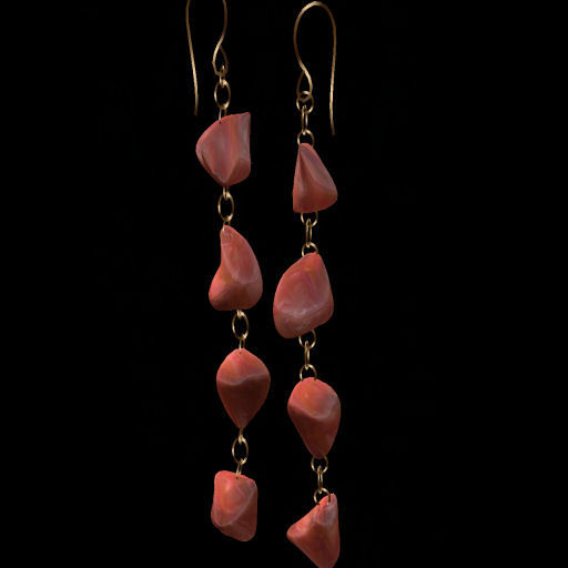 Second Life Marketplace Coral Stone Earrings {Bonita's}